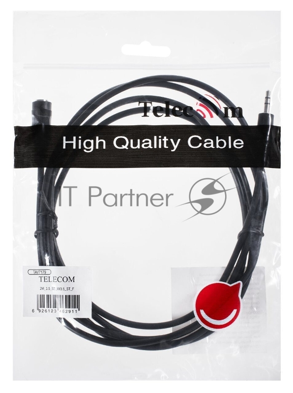 Кабель удлинительный Telecom 3.5 Jack (M) - 3.5 Jack (F), стерео, аудио, 2м <TAV7179-2M>
