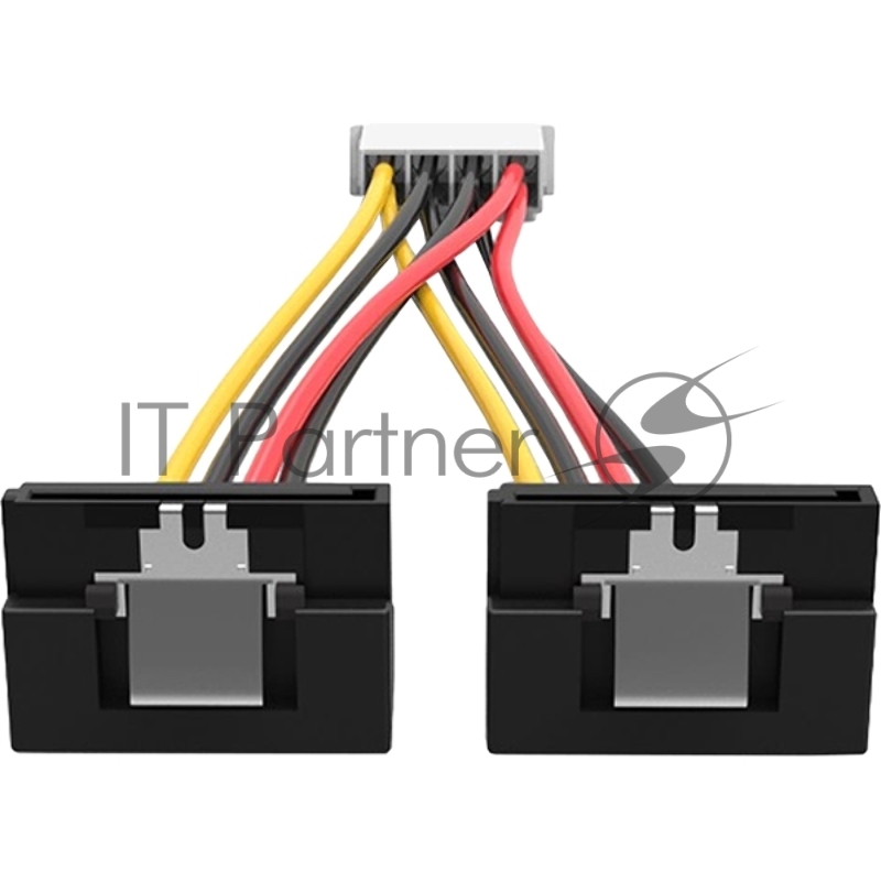 Кабель-переходник питания Vention MOLEX 4pin M / 2 x SATA 15pin F угол 90 - 0.15м KDCBB