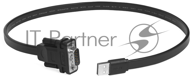 Конвертер-переходник Greenconnect 0.5m плоский, черный, позолоченные коннекторы, 28/26 AWG, USB 2.0 AM / DB9 RS-232 PRGreenconnect Конвертер-переходник 3.0m плоский, черный, позолоченные коннекторы, 28/26 AWG, USB 2.0 AM / DB9 RS-232 PROF GCR-UOC5M-B