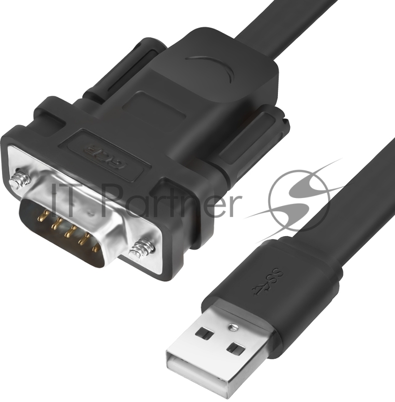 Конвертер-переходник Greenconnect 0.5m плоский, черный, позолоченные коннекторы, 28/26 AWG, USB 2.0 AM / DB9 RS-232 PRGreenconnect Конвертер-переходник 3.0m плоский, черный, позолоченные коннекторы, 28/26 AWG, USB 2.0 AM / DB9 RS-232 PROF GCR-UOC5M-B