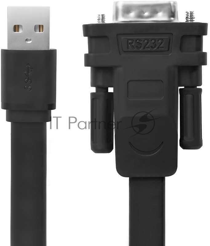 Конвертер-переходник Greenconnect 0.5m плоский, черный, позолоченные коннекторы, 28/26 AWG, USB 2.0 AM / DB9 RS-232 PRGreenconnect Конвертер-переходник 3.0m плоский, черный, позолоченные коннекторы, 28/26 AWG, USB 2.0 AM / DB9 RS-232 PROF GCR-UOC5M-B