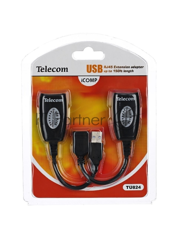 Адаптер-удлинитель USB-AMAF/RJ45, по витой паре до 45m , Telecom <TU824>