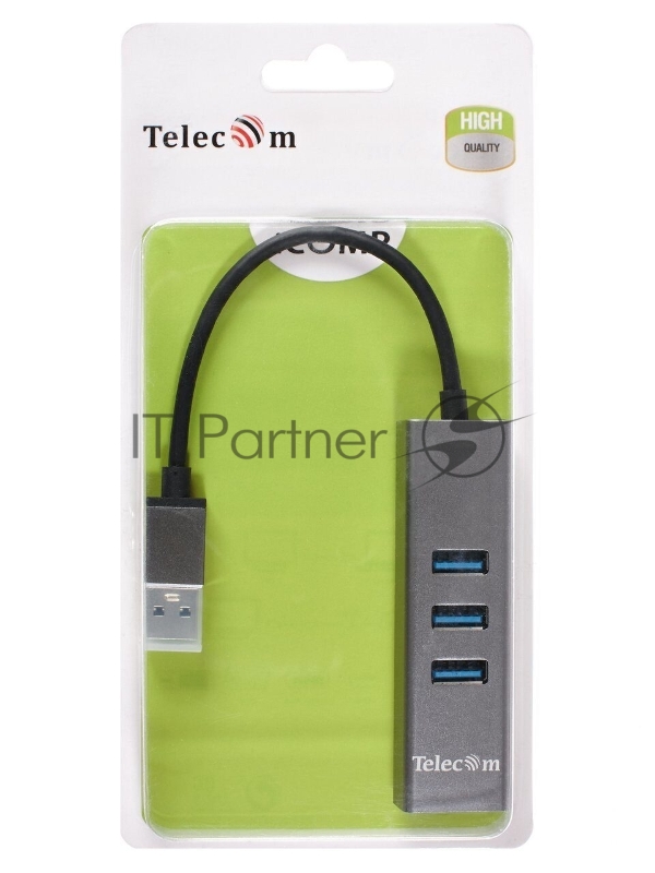 Переходник USB 3.0 -->4 USB3.0, Aluminum Shell, 0.2м Telecom <TA310U>