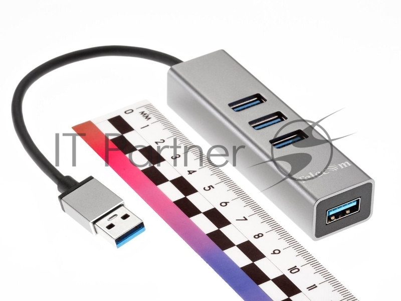 Переходник USB 3.0 -->4 USB3.0, Aluminum Shell, 0.2м Telecom <TA310U>