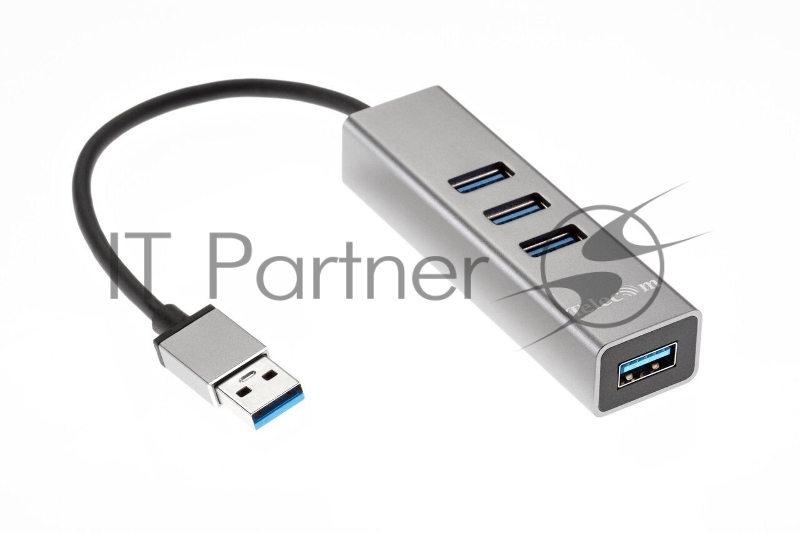 Переходник USB 3.0 -->4 USB3.0, Aluminum Shell, 0.2м Telecom <TA310U>