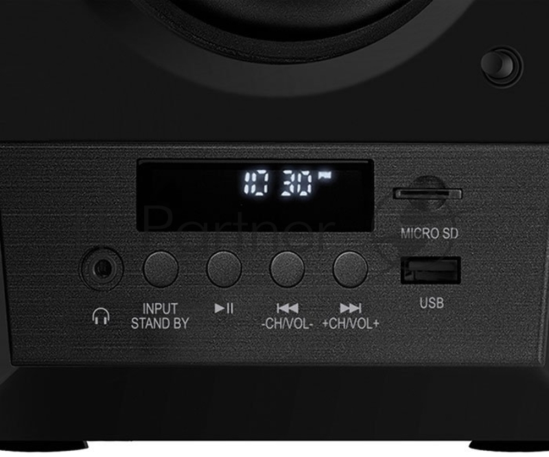 Акустическая система 2.0 SVEN MC-10, чёрный, мощность 2x25Вт (RMS), FM-тюнер, USB/microSD, дисплей, пульт ДУ, Bluetooth SVEN MC-10, чёрный, акустическая система 2.0, мощность 2x25Вт (RMS), FM-тюнер, USB/microSD, дисплей, пульт ДУ, Bluetooth