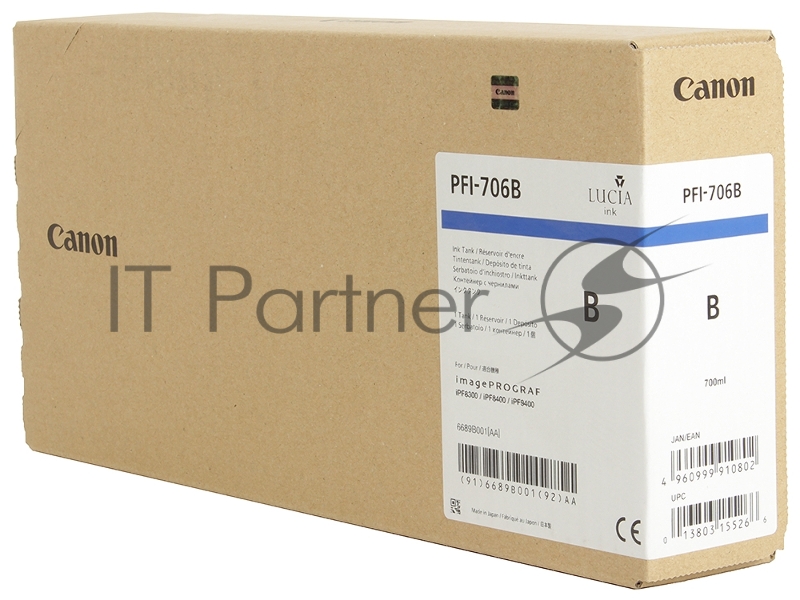 Картридж струйный Canon PFI-706 B синий для iPF8400/9400 (6689B001)