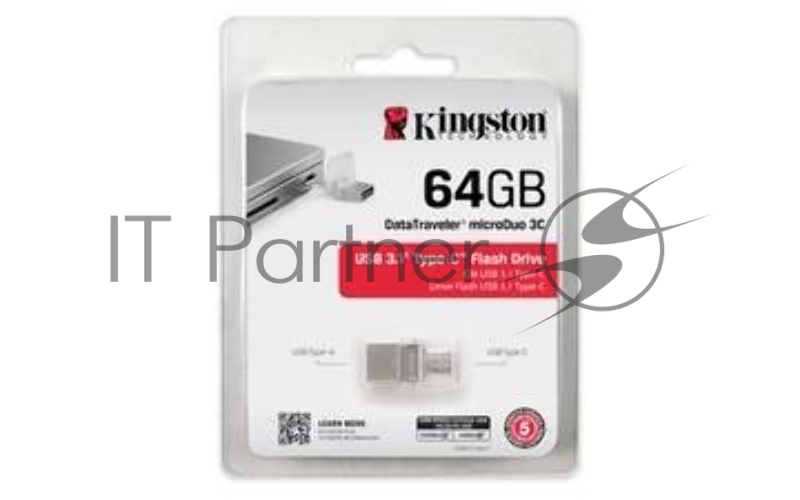 Флеш Диск Kingston 64Gb DataTraveler microDuo DTDUO3C/64GB USB3.0 серебристый
