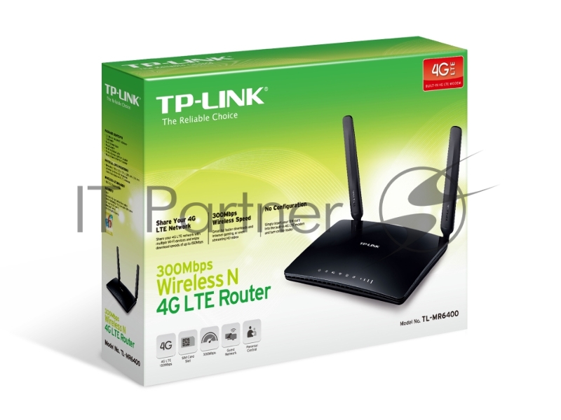 Маршрутизатор беспроводной TP-Link TL-MR6400 10/100BASE-TX/4G черный