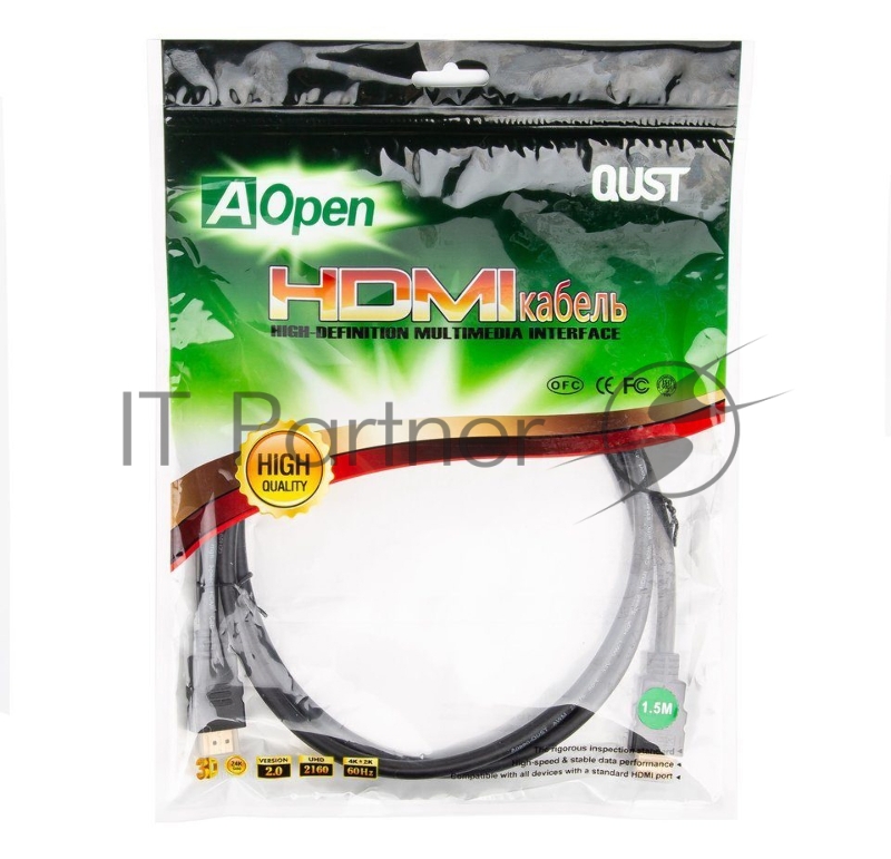 Кабель HDMI 19M/M ver 2.0, 1.5М Aopen <ACG711-1.5M>