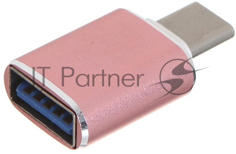 Переходник GCR USB Type C на USB 3.0, M/AF, розовый, GCR-52300