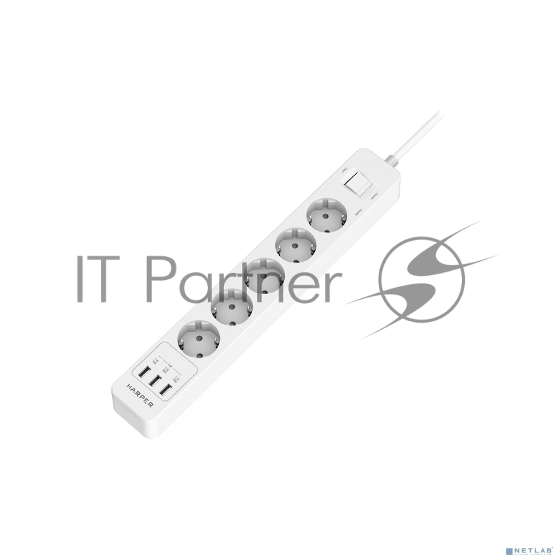 Удлинитель с USB зарядкой HARPER UCH-510 White