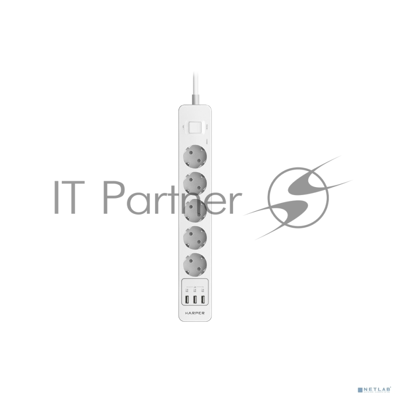 Удлинитель с USB зарядкой HARPER UCH-510 White