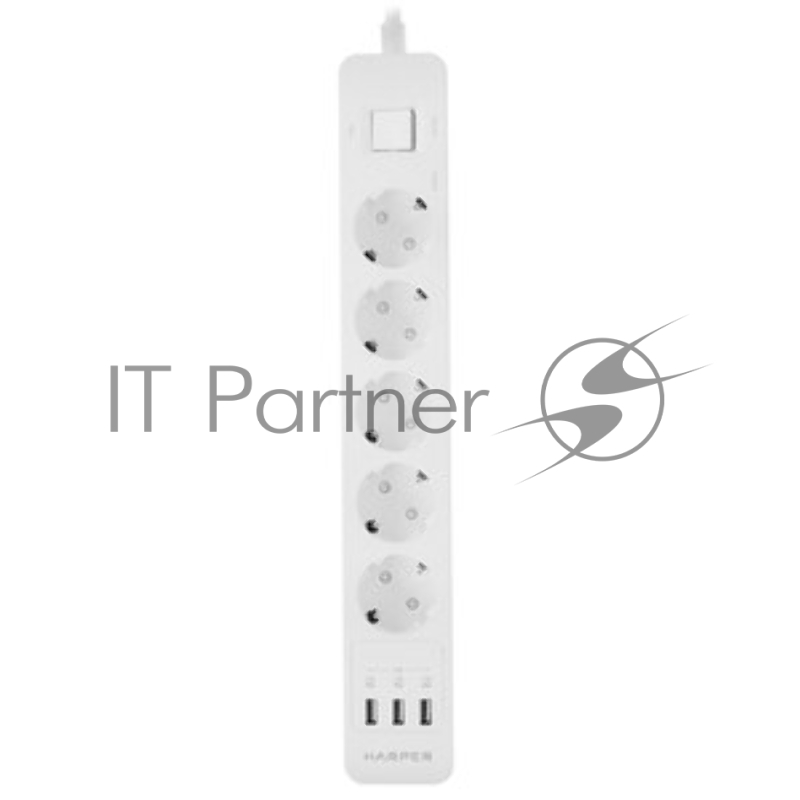Удлинитель с USB зарядкой HARPER UCH-510 White