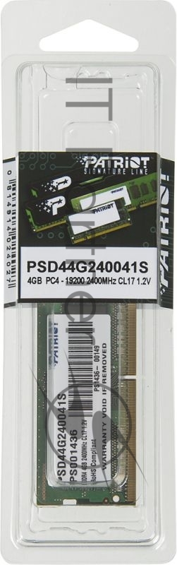 Модуль памяти Patriot SO-DIMM DDR4 4GB 2400MHZ SL