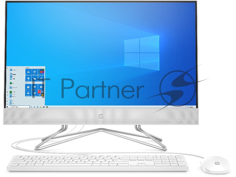 Моноблок HP 24-df0032ur NT 23.8 FHD(1920x1080) Pentium J5040, 4GB DDR4 2400 (1x4GB), SSD 128Gb, Intel Internal Graphics, noDVD, kbd&mouse wired, HD Webcam, Snow White, Win10, 1Y Wty