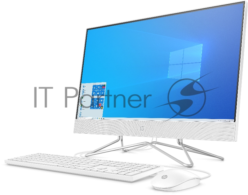Моноблок HP 24-df0032ur NT 23.8 FHD(1920x1080) Pentium J5040, 4GB DDR4 2400 (1x4GB), SSD 128Gb, Intel Internal Graphics, noDVD, kbd&mouse wired, HD Webcam, Snow White, Win10, 1Y Wty