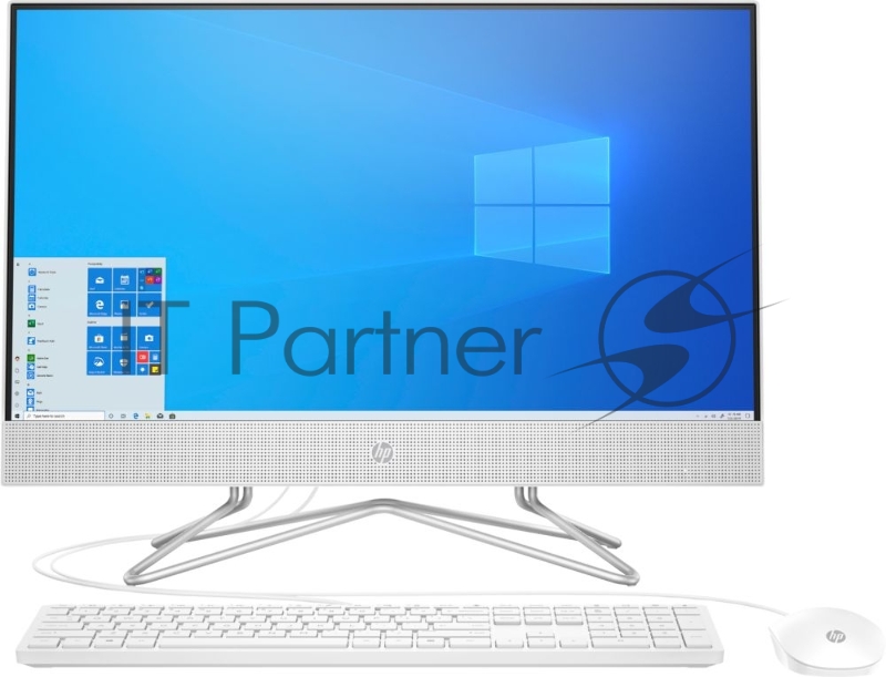Моноблок HP 24-df0032ur NT 23.8 FHD(1920x1080) Pentium J5040, 4GB DDR4 2400 (1x4GB), SSD 128Gb, Intel Internal Graphics, noDVD, kbd&mouse wired, HD Webcam, Snow White, Win10, 1Y Wty