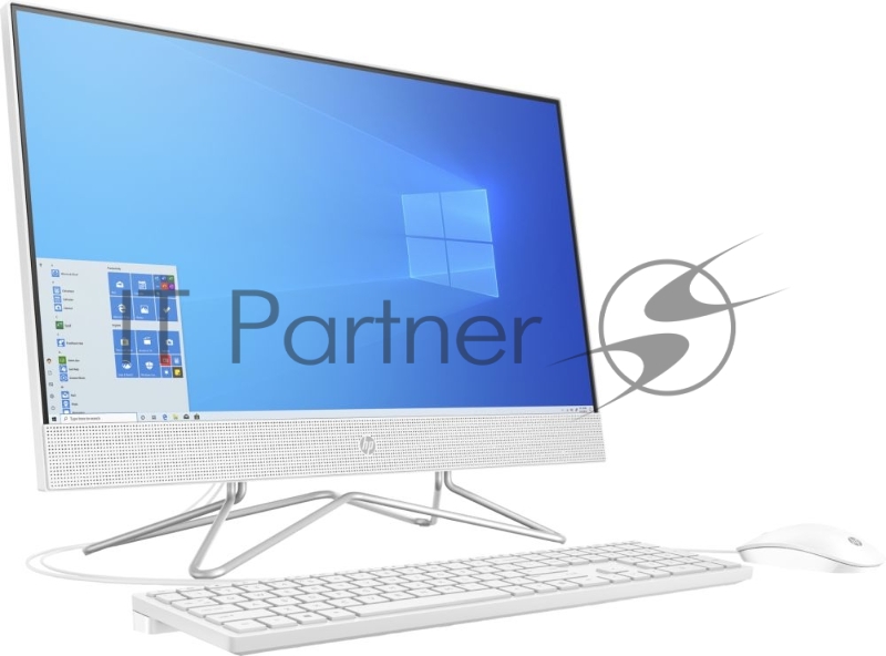 Моноблок HP 24-df0032ur NT 23.8 FHD(1920x1080) Pentium J5040, 4GB DDR4 2400 (1x4GB), SSD 128Gb, Intel Internal Graphics, noDVD, kbd&mouse wired, HD Webcam, Snow White, Win10, 1Y Wty