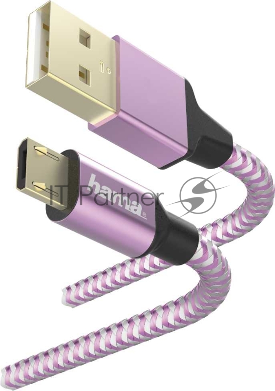 Кабель Hama 00187205 microUSB (m) USB 2.0 (m) 1.5м фиолетовый