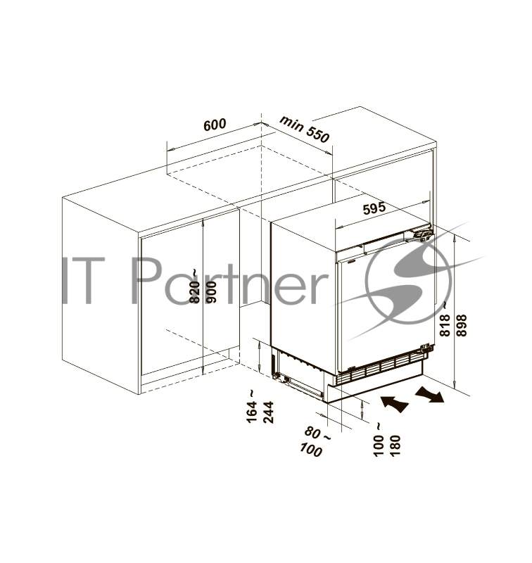 Встраиваемый холодильник LEX RBI 102 DF Класс энергопотребления A+, холодильная камера 138л, тип управления электронный, макс уровень шума 39 Дб, подстветка LED, система разморозки Defrost.