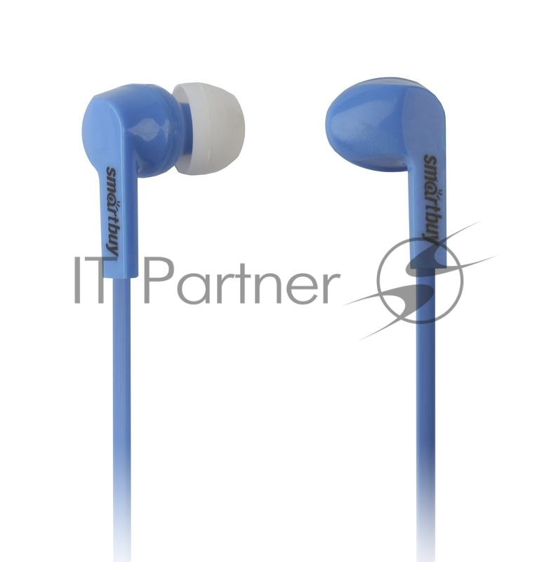 Внутриканальные наушники Smartbuy PRIME, динамики 10мм, плоский кабель, синие, 3 пары вставок (SBE-140)