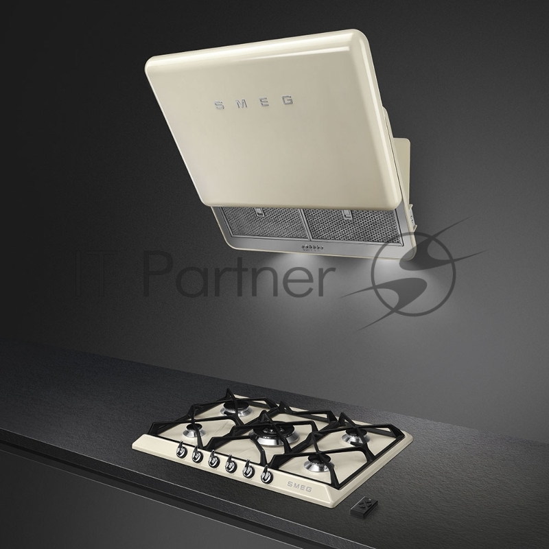 Встраиваемая газовая панель SMEG Газ, Victoria, газовая варочная панель, 70 см, кремовая