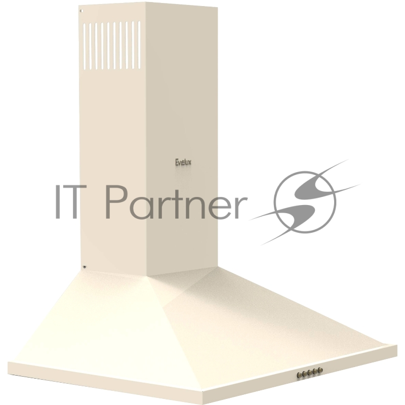 Вытяжка купольная, retro, 60 см, механический контроль, 3 скорости работы, производительность 690 м3/ч, бежевый, металл, галогенное освещение, 600х450х170-645 мм.