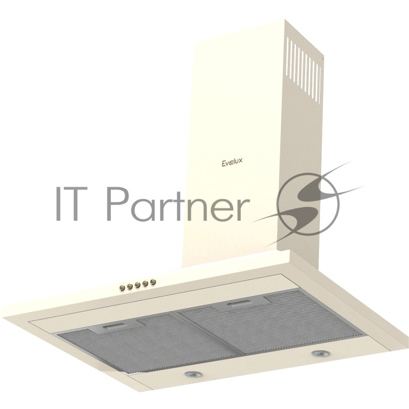 Вытяжка купольная, retro, 60 см, механический контроль, 3 скорости работы, производительность 690 м3/ч, бежевый, металл, галогенное освещение, 600х450х170-645 мм.