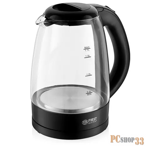 Чайник FIRST FA-5404-1-BA Мощность 2200 Вт.Максимальный объем 1.7 л • Корпус из термостойкого стекла.