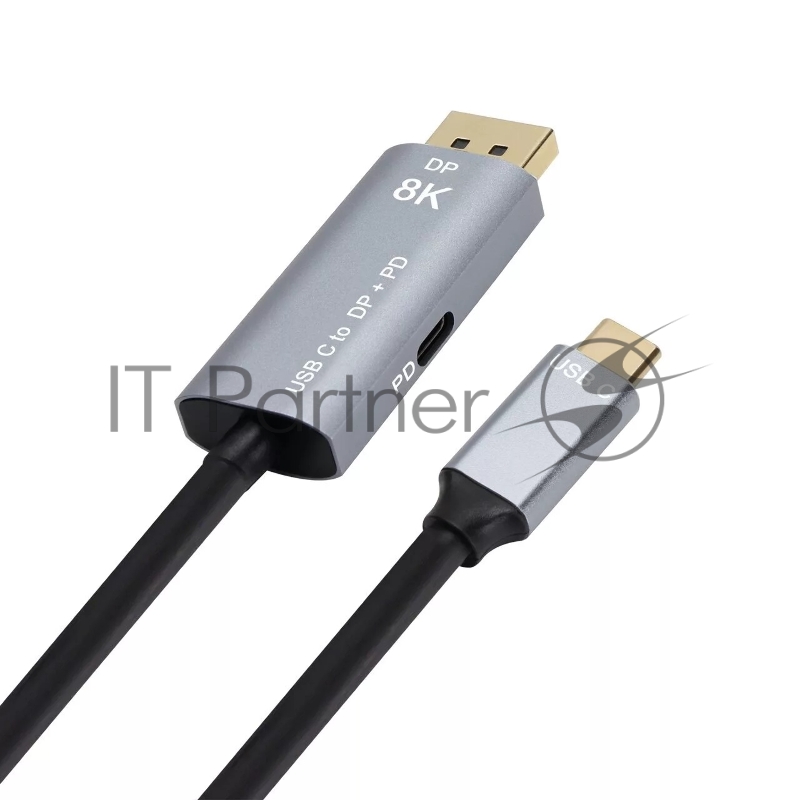 Кабель-адаптер USB Type-Cm --> DP1.4v (m) 8K@60Hz, PD 100W,1.8m , Alum Shell,VCOM <CU480MCPD-1.8M>