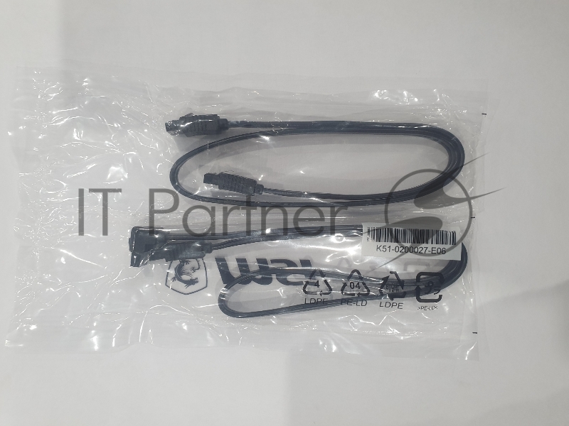 Комплект кабелей Sata MSI (Кабель Sata 6Гбит/с, защелка, 0.45м + Кабель Sata 6Гбит/с, защелка, 0.45м угловой )