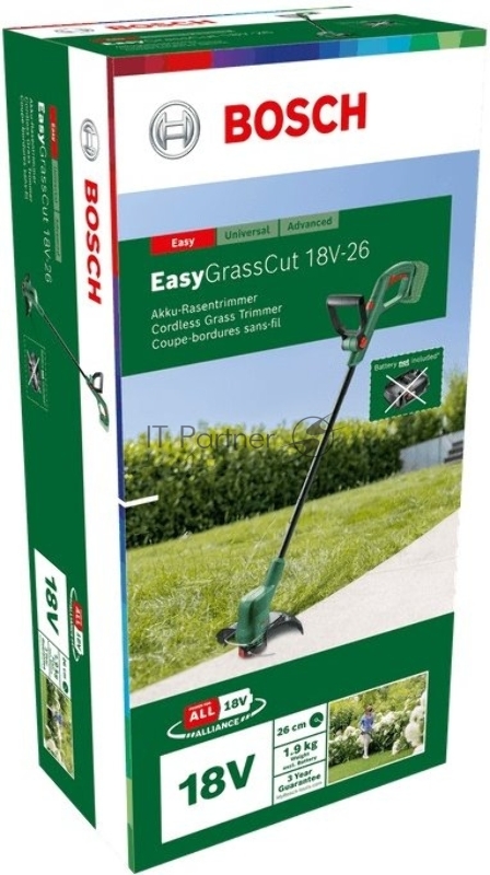 Триммер электрический Bosch EasyGrassCut 18-26 аккум. разбор.штан. реж.эл.:леска