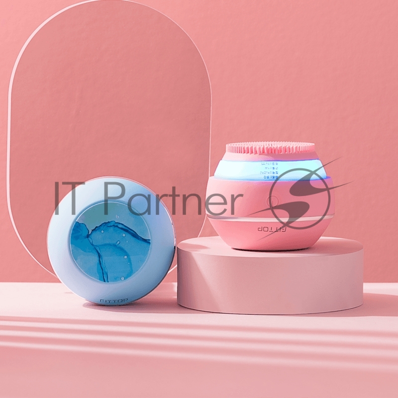 Массажер для ультразвуковой чистки лица FitTop L-Sonic II с функцией EMS, голубой