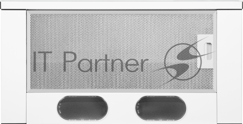 Встраиваемая вытяжка 60 см, 600 м3/ч, телескопическая, 2 алюминиевых жировых фильтра, стеклянная панель, белый цвет