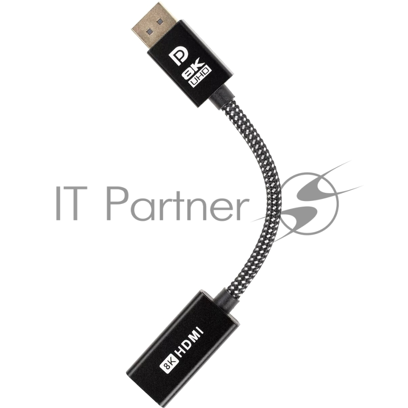 Адаптер DP-M --> HDMI-F 4K@120Hz, 8K@30Hz, оплетка, 0.15м Telecom (TA660)