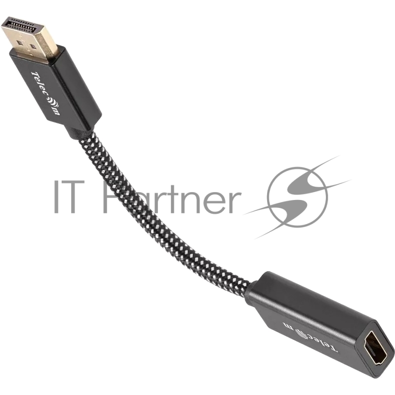 Адаптер DP-M --> HDMI-F 4K@120Hz, 8K@30Hz, оплетка, 0.15м Telecom (TA660)