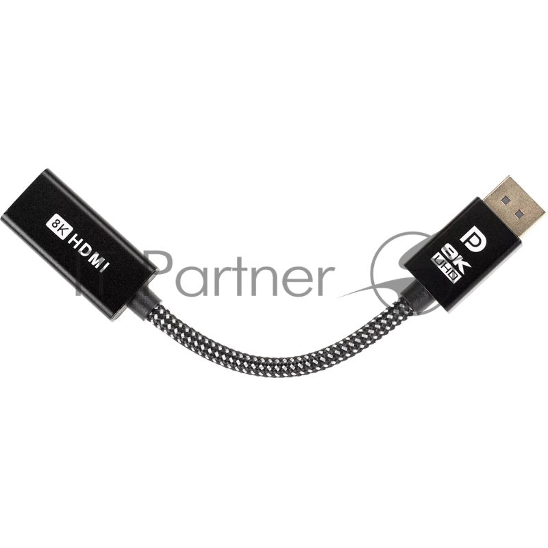 Адаптер DP-M --> HDMI-F 4K@120Hz, 8K@30Hz, оплетка, 0.15м Telecom (TA660)