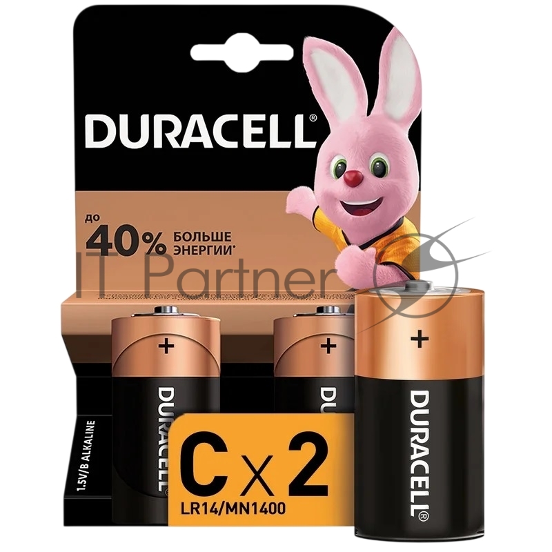 Элемент питания алкалиновый LR MN 1400/LR14 BP-2 (блист.2шт) Duracell Б0014054