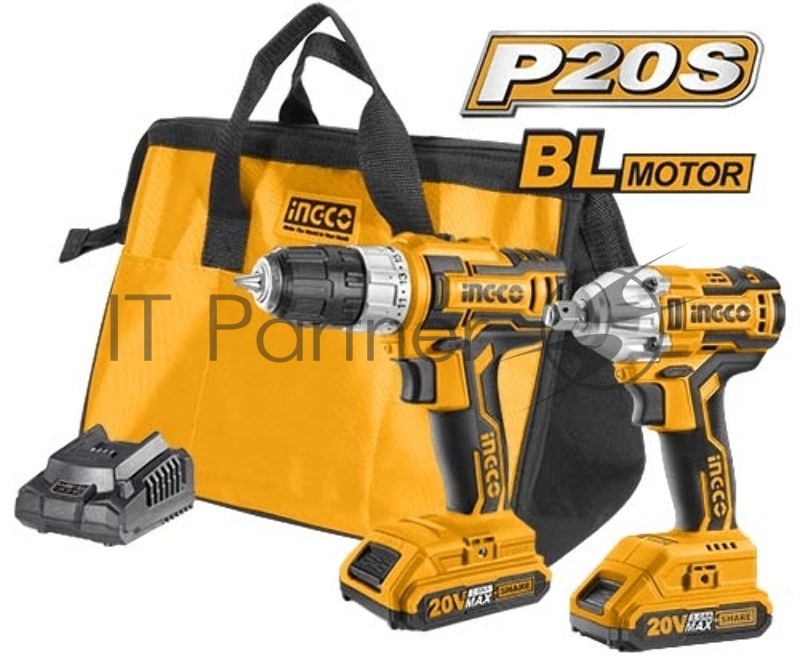 Набор аккумуляторных инструментовт Li-Ion 2шт Ingco CKLI2007