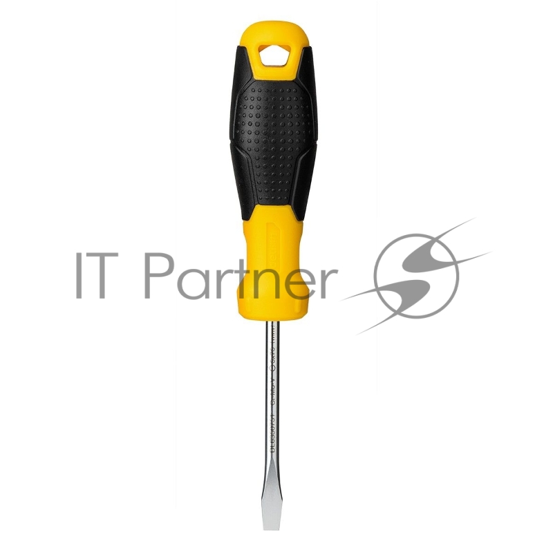 Шлицевая отвертка Deli DL6350751 5х75мм Материал: CR-V. Двухкомпонентная ручка. Хромированная.