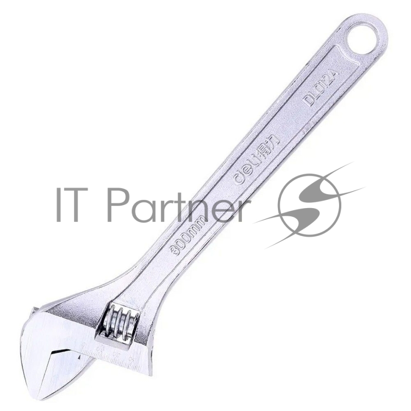 Разводной ключ Deli DL012A 12 Длина: 300 мм. Регулируемый размер зажима: 0-36 мм. Кованая специальная инструментальная сталь. Хромированная отделка.