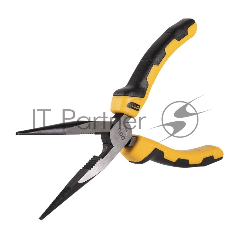 Удлиненные плоскогубцы Deli DL2108 8 Размер: 8 дюймов. Высококачественная углеродистая сталь. Двухкомпонентная ручка. Черная отделка и полировка.