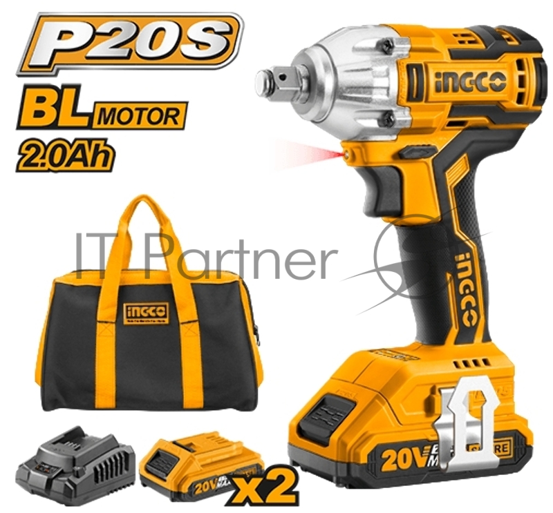 Аккумуляторный ударный гайковерт Li-Ion Ingco CIWLI2001