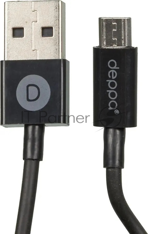 Кабель DEPPA 72103, 1.2м, черный