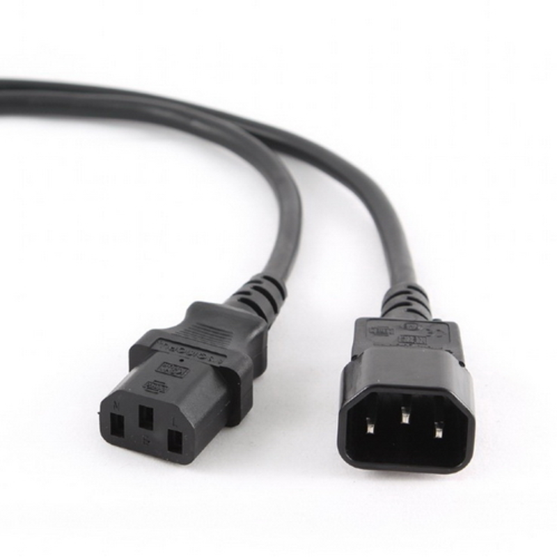 Кабель Cablexpert Кабель питания сист.блок-монитор 1.8м, C13-C14, 3х1кв.мм., черный, с зазем. (PC-189-1-1.8M)