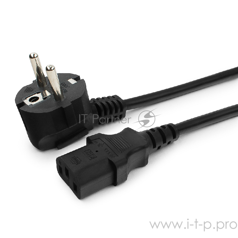 Кабель Cablexpert Кабель питания 1.8м, Schuko- C13, 3х1кв.мм, черный, с заземлением, пакет (PC-186-1-1.8M)