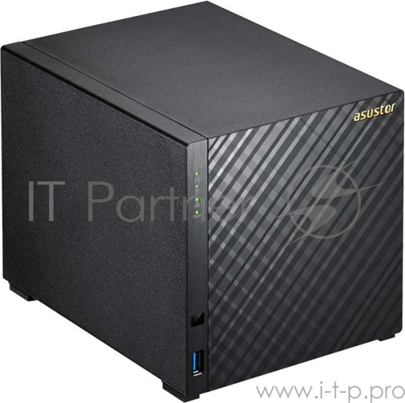 Дисковый массив Asustor AS3204T Сетевое хранилище 4 bay, Tower, 2GB DDR3L, Intel Celeron Quad-Core, 2GB DDR3L, GbE x1, USB 3.0, WoL, System Sleep Mode, AES-NI hardware encryption