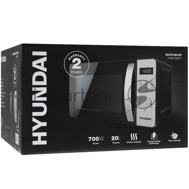 Микроволновая печь HYUNDAI HYM-D2071 20л. 700Вт серебристый/черный