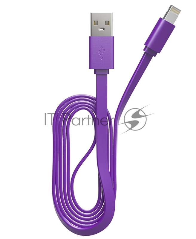 Кабель Maxvi MC-03F purple USB-A - Lightning, 2A Описание: Плоский кабель, ток макс. нагрузки 2А, макс. напряжение 5V стандарт USB 2.0 длина 1м, материал PVC, фиолетовый